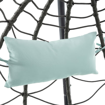 Egg Chair With Stand Indoor Outdoor Swing Chair Patio Wicker Hanging Egg Chair Hanging Basket Chair - My Store
