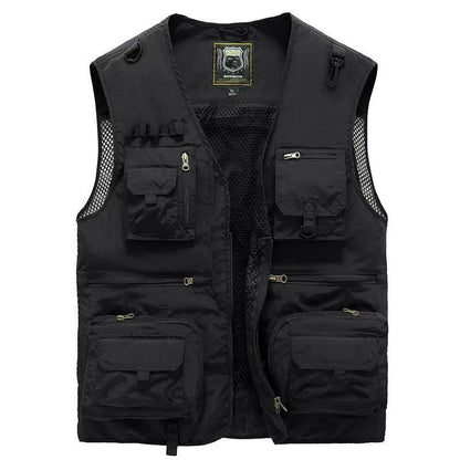 14 Pockets Summer New Men US Tactical Hiking Fishing Vest Mens Photographer Waistcoat Mesh Cargo Sleeveless Jacket Tool Vest - Lumina shop