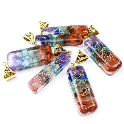 Gravel Seven Chakra Spirit Pendant – Healing Energy Crystal Necklace for Balance & Meditation | Luminashop