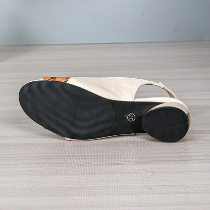 INS Plaid Stone Pattern Sandals – Summer Peep Toe Block Heels for Women | Ankle-Strap Office & Casual Shoes | Luminashop