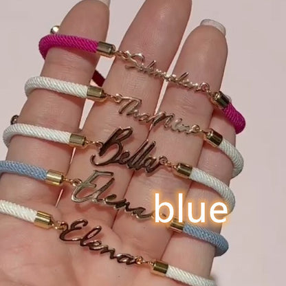 Personalized Colorful Rope Chain Custom Name Bracelet Personalized Adjustable Name Jewelry For Girls - Lumina shop