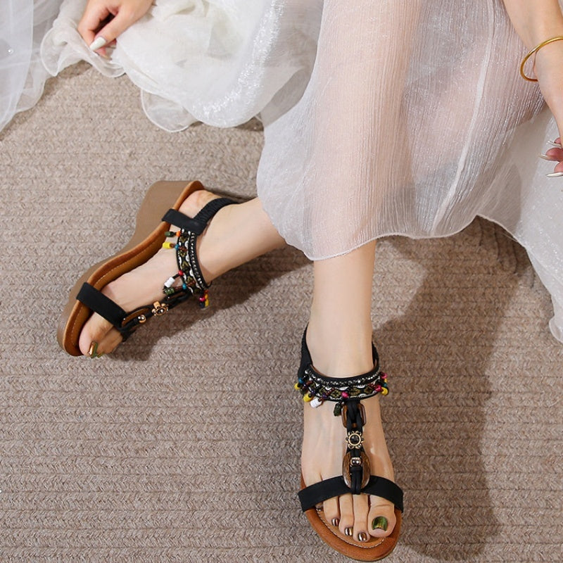 Rhinestone Sandals Korean Style Platform Wedge Women's Shoes - Lumina shop