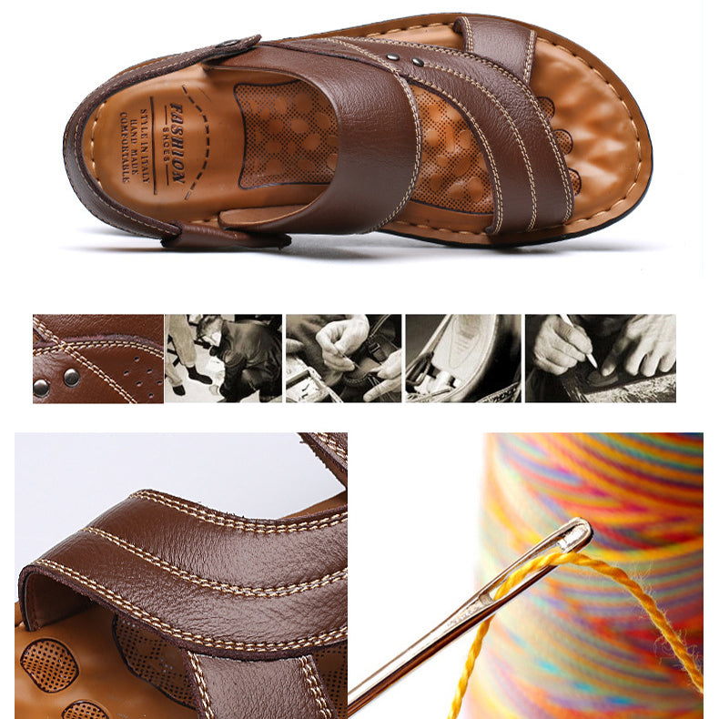 Men's Summer Sandals with Adjustable Back Strap - Beach Shoes Slippers Slides - My Store