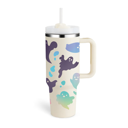 40 Oz Tumbler With Handle Straw Insulated, Stainless Steel Spill Proof Vacuum Coffee Cup Tumbler With Lid Tapered Mug - Lumina shop