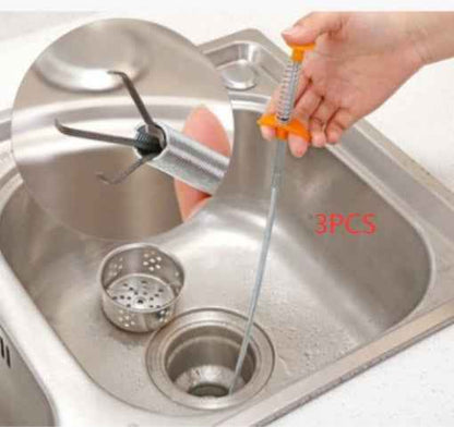 60CM Sewer Dredger Spring Pipe Hair Drain Clog Remover Cleaning Tools Household For Kitchen Sink Kitchen Gadgets