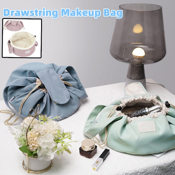 Barrel Drawstring Makeup Bag Large Capacity Women's Cosmetic Bag Toiletries Organizer Pouch Lady Travel Storage Case - Lumina shop