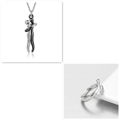 Love Hug Necklace Unisex Men Women Couple Jewelry Simple Temperament Clavicle Chain Valentines Day Lover Gift - Lumina shop