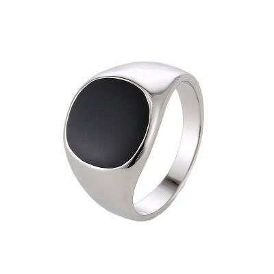 Classic smooth oil dripping men's zinc alloy ring - Lumina shop