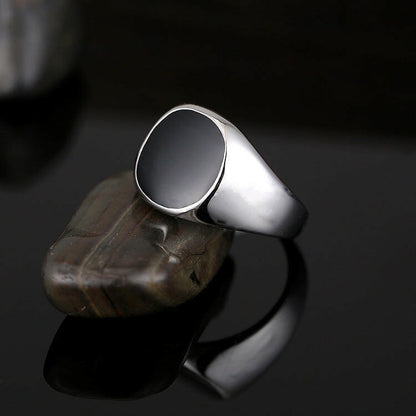 Classic smooth oil dripping men's zinc alloy ring - Lumina shop
