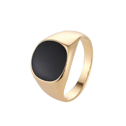 Classic smooth oil dripping men's zinc alloy ring - Lumina shop