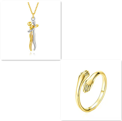 Love Hug Necklace Unisex Men Women Couple Jewelry Simple Temperament Clavicle Chain Valentines Day Lover Gift - Lumina shop