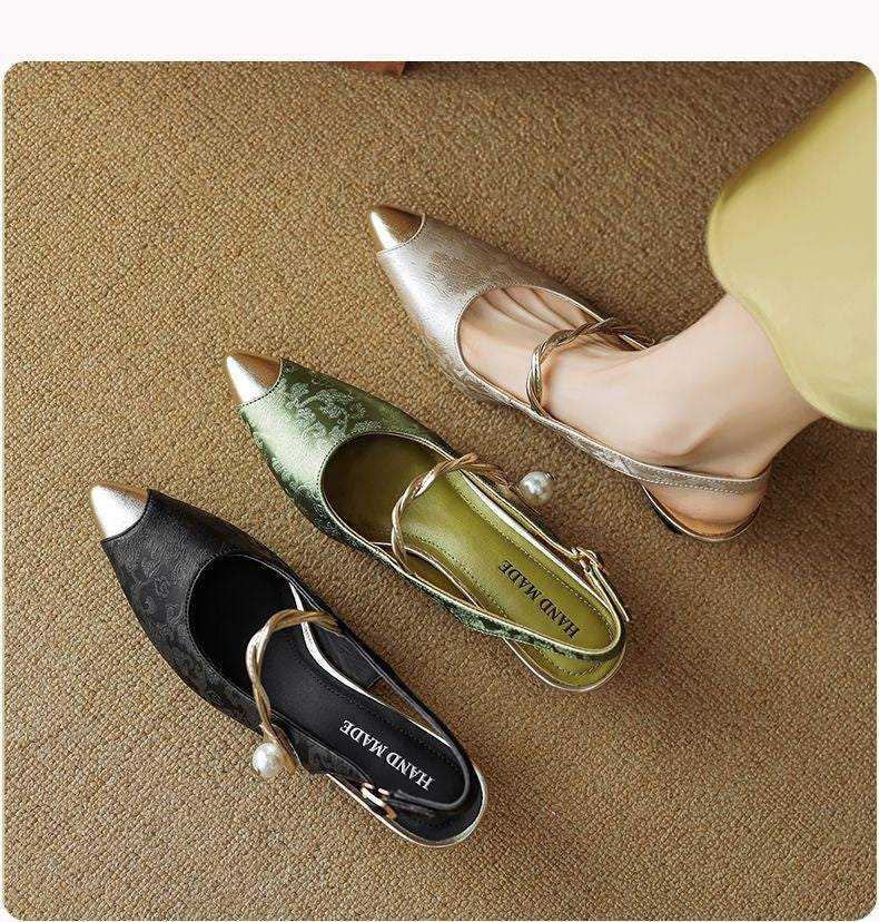 Women’s Ankle-Strap Stilettos – Pointed Toe Mid-Heel Summer Sandals | Luminashop