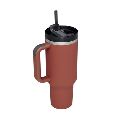 40 Oz Tumbler With Handle Straw Insulated, Stainless Steel Spill Proof Vacuum Coffee Cup Tumbler With Lid Tapered Mug - Lumina shop