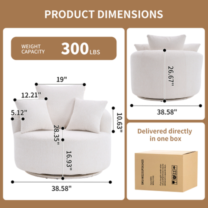 Single-Seat Compression Chair – Crochet Yarn Swivel Lounge Chair with Full Sponge Cushion | Luminashop