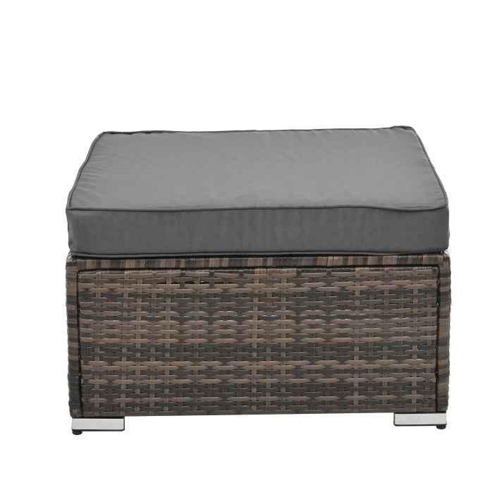 Seasonal PE Wicker Furniture, 4 Set Wicker Furniture With Tempered Glass Coffee Table