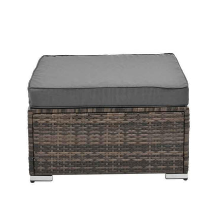 Seasonal PE Wicker Furniture, 4 Set Wicker Furniture With Tempered Glass Coffee Table