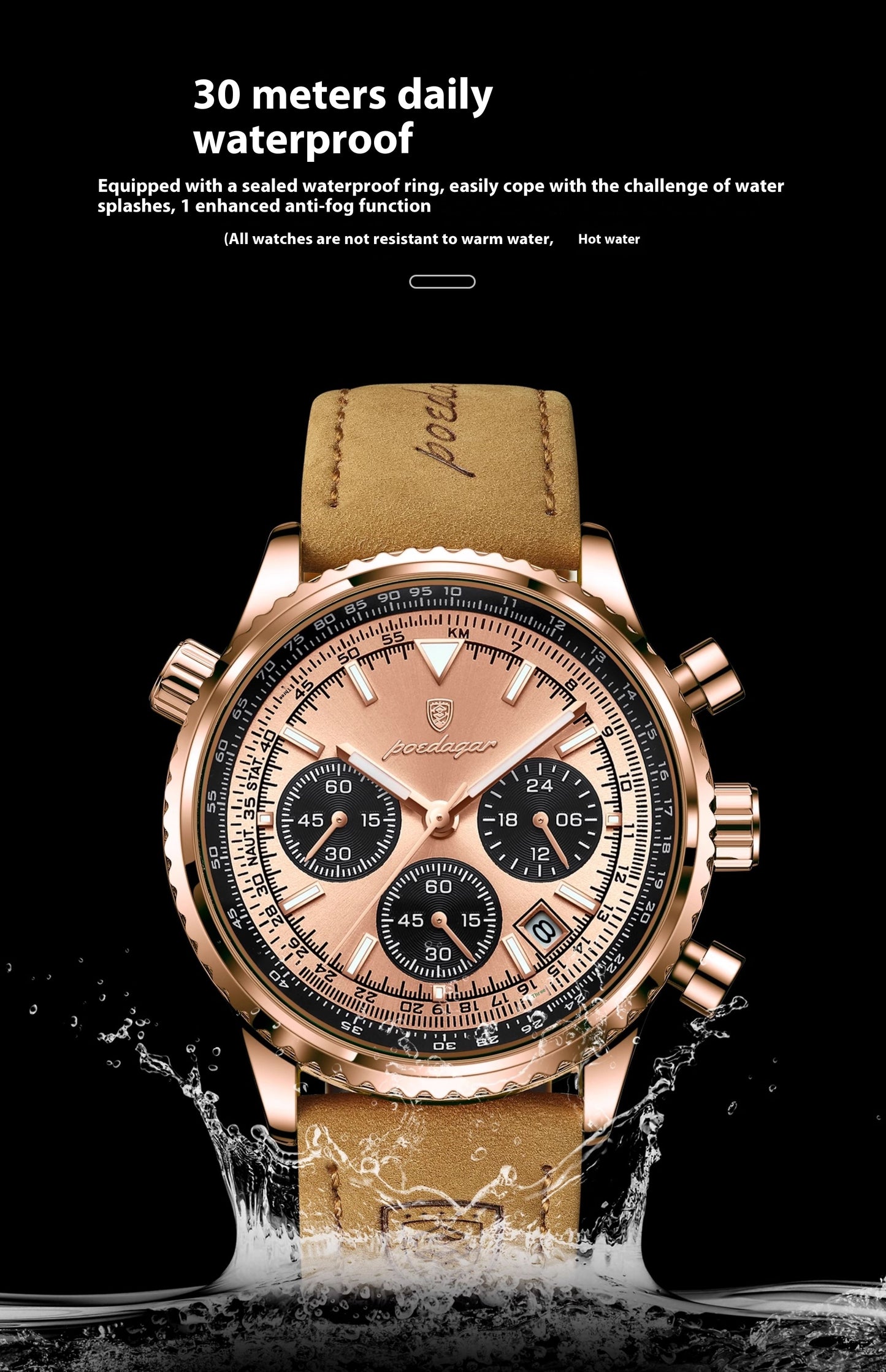 Men's Multifunctional Fashionable Waterproof Night Light Watch – Durable, Stylish & Built for Every Moment | Luminashop