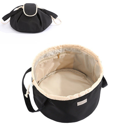 Barrel Drawstring Makeup Bag Large Capacity Women's Cosmetic Bag Toiletries Organizer Pouch Lady Travel Storage Case - Lumina shop