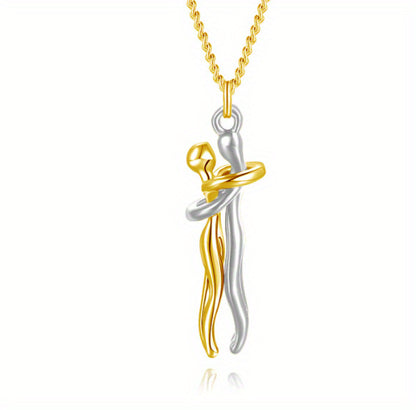 Love Hug Necklace Unisex Men Women Couple Jewelry Simple Temperament Clavicle Chain Valentines Day Lover Gift - Lumina shop
