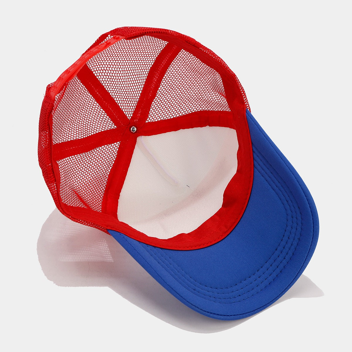 Red and Blue Contrast Mesh - Breathable Space Cotton Baseball Cap | Luminashop
