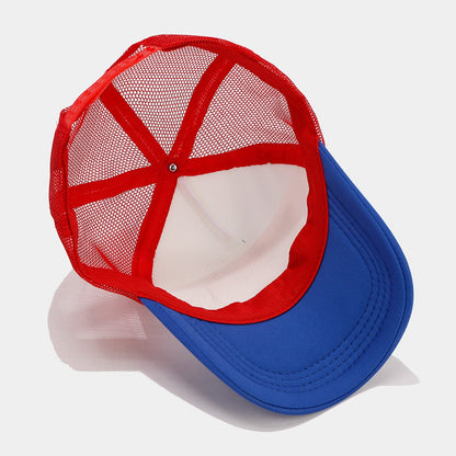 Red and Blue Contrast Mesh - Breathable Space Cotton Baseball Cap | Luminashop