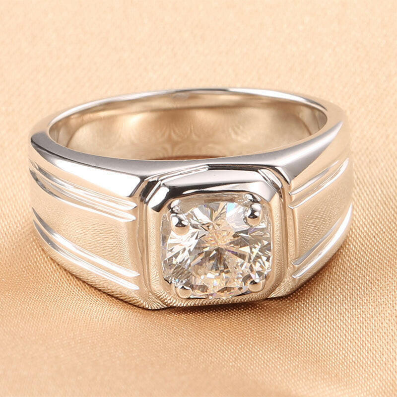 Sterling silver gold-plated mosaite ring - Lumina shop