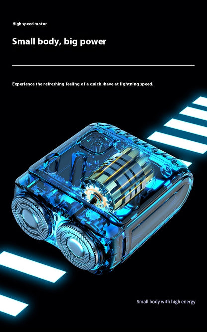 Portable Rotary Dual Ring Electric Shaver – Rechargeable Travel Mini Razor for Men | Luminashop