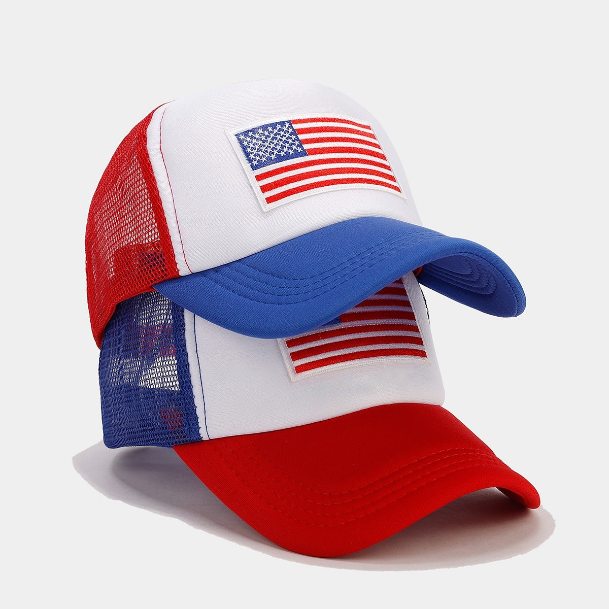 Red And Blue Contrast Mesh Breathable Space Cotton Baseball Cap - Lumina shop