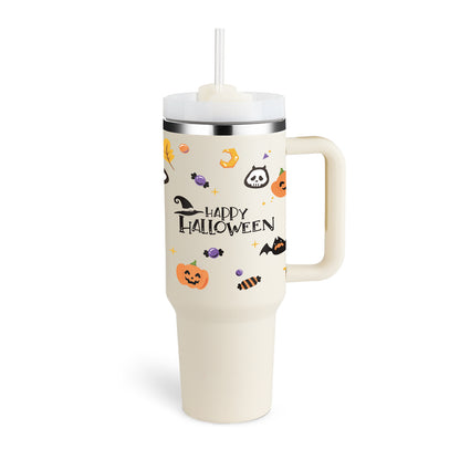 40 Oz Tumbler With Handle Straw Insulated, Stainless Steel Spill Proof Vacuum Coffee Cup Tumbler With Lid Tapered Mug - Lumina shop