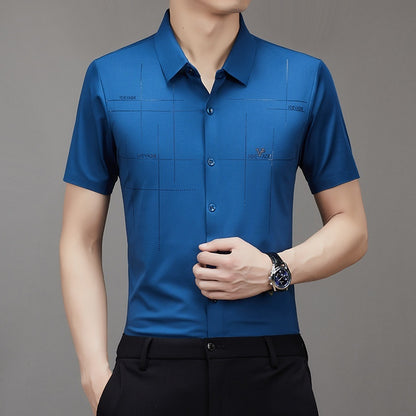 Summer New Men's Short-sleeved Shirt Seamless Business Shirt - Lumina shop