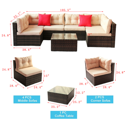 Patio Furniture Set – PE Rattan Sectional Garden Furniture Corner Sofa Set | Luminashop