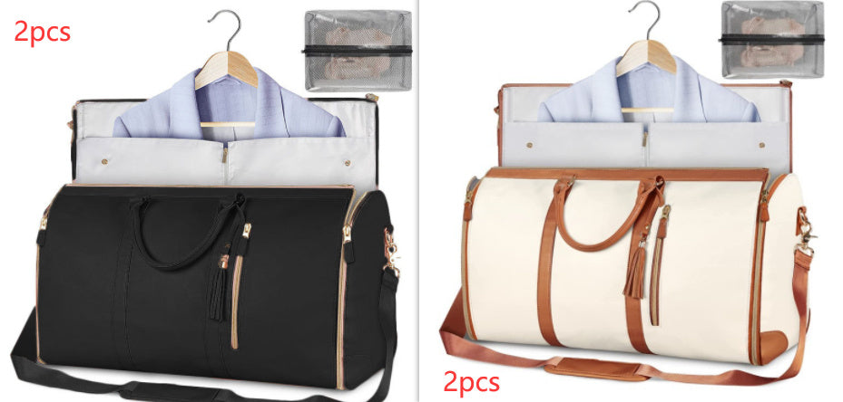Large Capacity Travel Duffle Bag Women's Handbag Folding Suit Bag Waterproof Clothes Totes - My Store