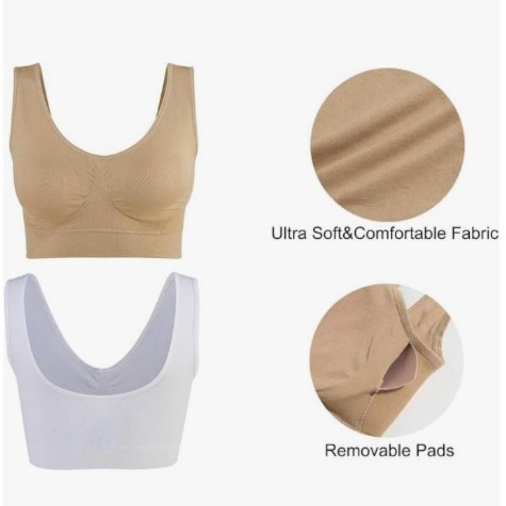 3-Pack Women’s Sports Bras – Padded Strappy Racerback Push Up Medium Support Yoga Tops | Luminashop