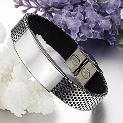 Men's titanium leather bracelet - Lumina shop