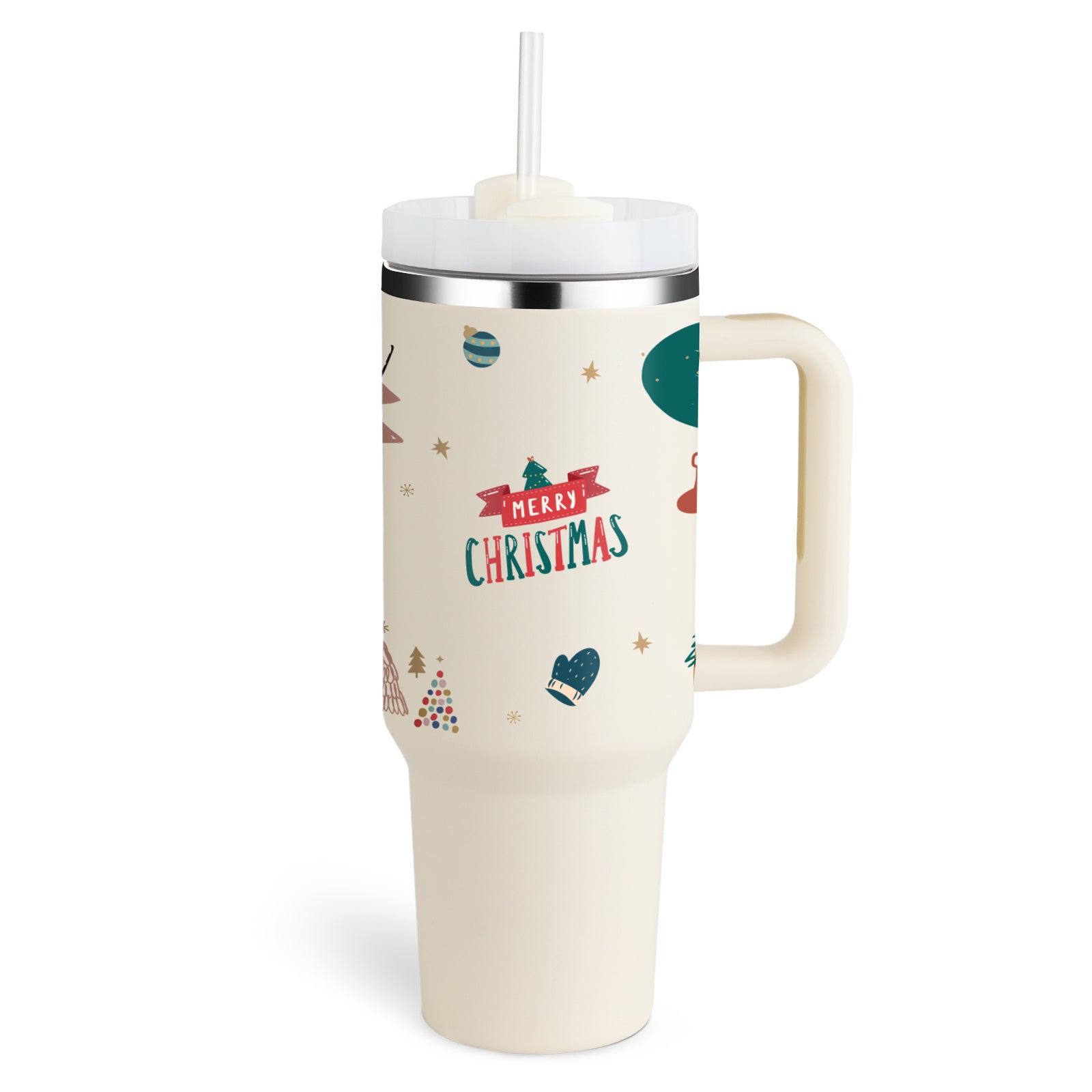 40 Oz Tumbler With Handle Straw Insulated, Stainless Steel Spill Proof Vacuum Coffee Cup Tumbler With Lid Tapered Mug - Lumina shop