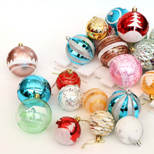 Colorful 6cm Christmas tree decorations in various designs, perfect for holiday celebrations and festive décor.