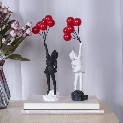 Little Girl With Balloon Art Sculpture Living Room Decorations Decoration Resin - Lumina shop