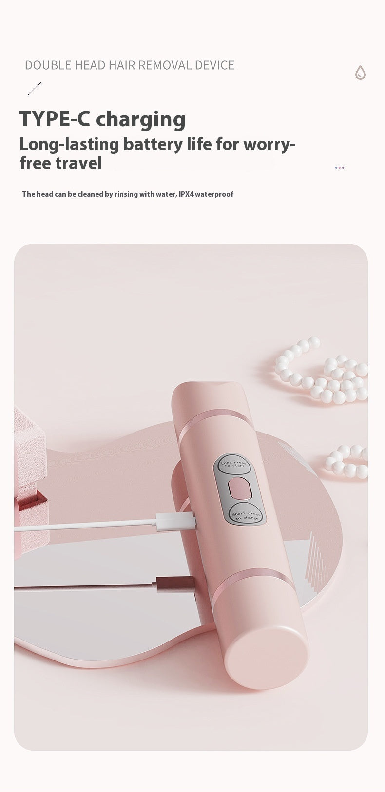 Dual-Head Electric Shaver – Painless Women’s Epilator & Bikini Hair Removal Device | Luminashop