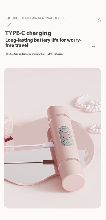 Dual-Head Electric Shaver – Painless Women’s Epilator & Bikini Hair Removal Device | Luminashop