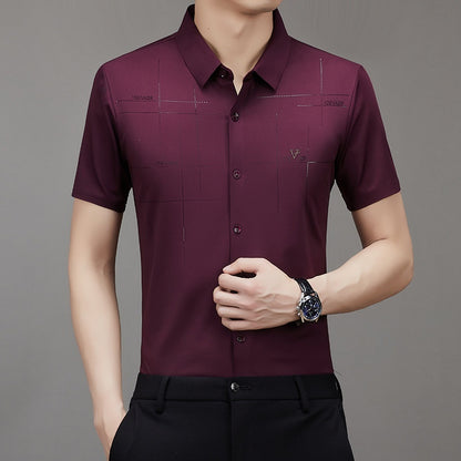 Summer New Men's Short-sleeved Shirt Seamless Business Shirt - Lumina shop