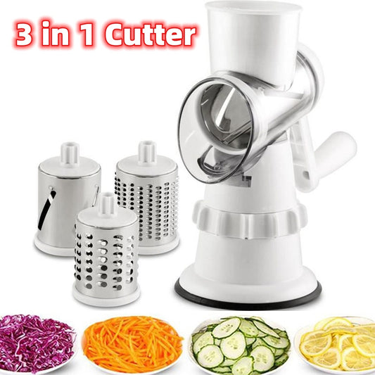 3 In 1 Vegetable Slicer Grater For Vegetable Cutter Round Chopper Mandolin Shredder Potato Home Kitchen Supplies Kitchen Gadgets - Lumina shop