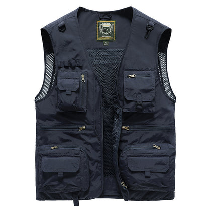 14 Pockets Summer New Men US Tactical Hiking Fishing Vest Mens Photographer Waistcoat Mesh Cargo Sleeveless Jacket Tool Vest - Lumina shop