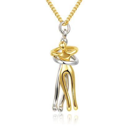 Love Hug Necklace Unisex Men Women Couple Jewelry Simple Temperament Clavicle Chain Valentines Day Lover Gift - Lumina shop