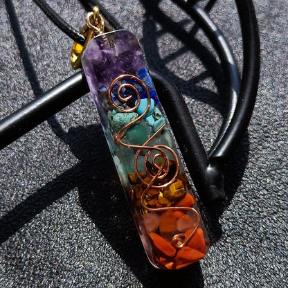 Gravel Seven Chakra Spirit Pendant – Healing Energy Crystal Necklace for Balance & Meditation | Luminashop