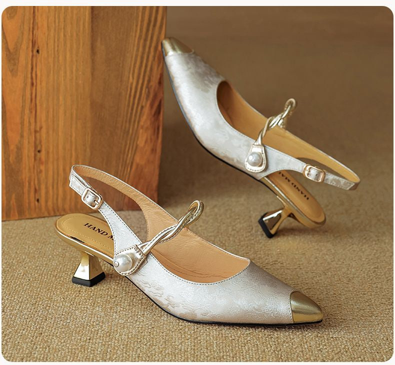 Women’s Ankle-Strap Stilettos – Pointed Toe Mid-Heel Summer Sandals | Luminashop