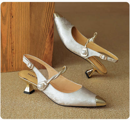 Women’s Ankle-Strap Stilettos – Pointed Toe Mid-Heel Summer Sandals | Luminashop