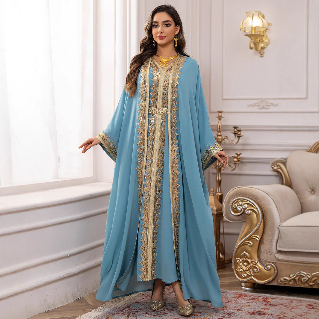 Muslim Dress Middle East with Belt – Elegant & Modest Traditional Wear | Luminashop