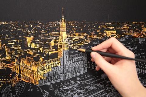 Decorative painting scratch Scraping painting drawing paper world Sightseeing pictures decoration birthday gifts - Lumina shop