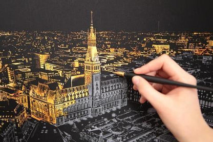 Decorative painting scratch Scraping painting drawing paper world Sightseeing pictures decoration birthday gifts - Lumina shop