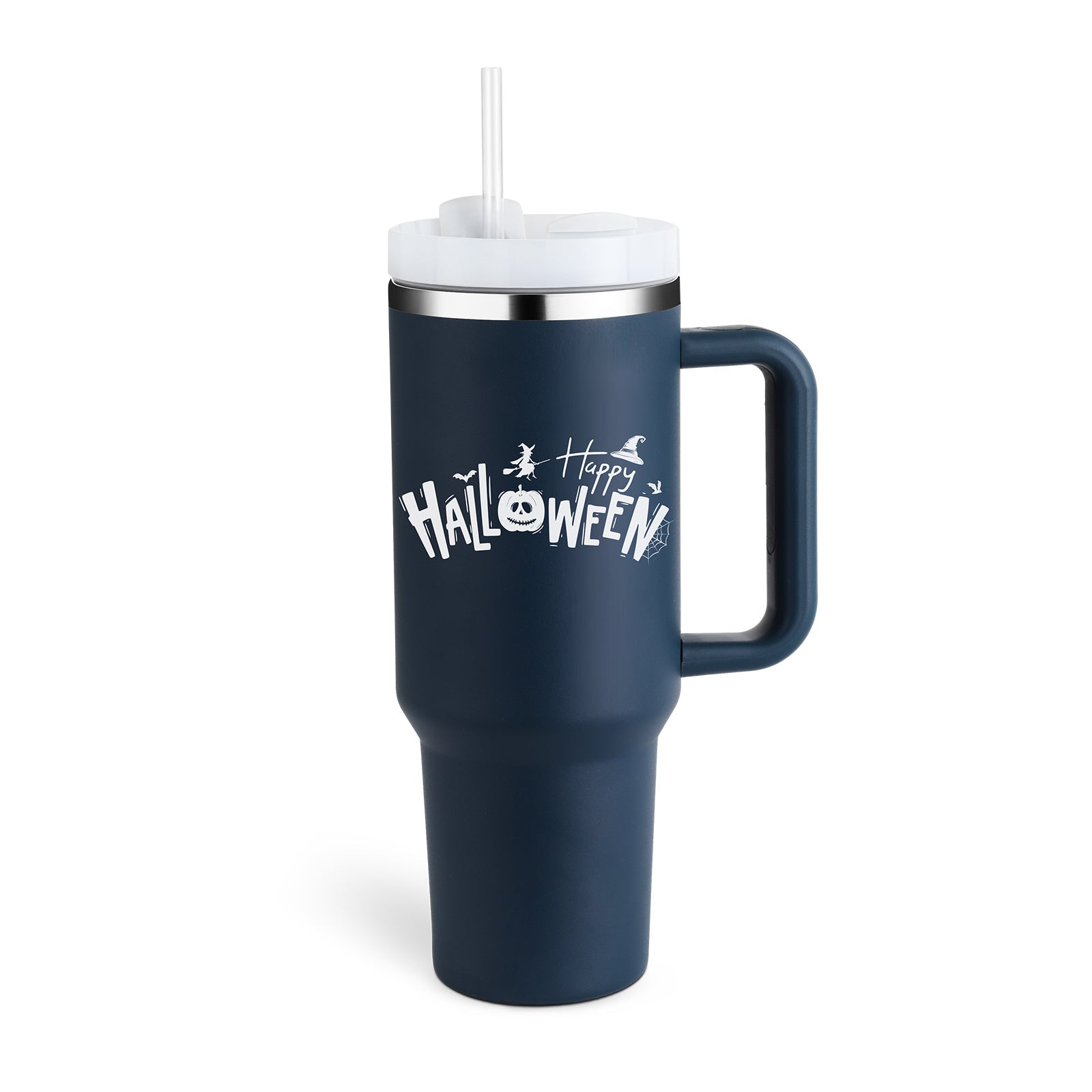 40 Oz Tumbler With Handle Straw Insulated, Stainless Steel Spill Proof Vacuum Coffee Cup Tumbler With Lid Tapered Mug - Lumina shop